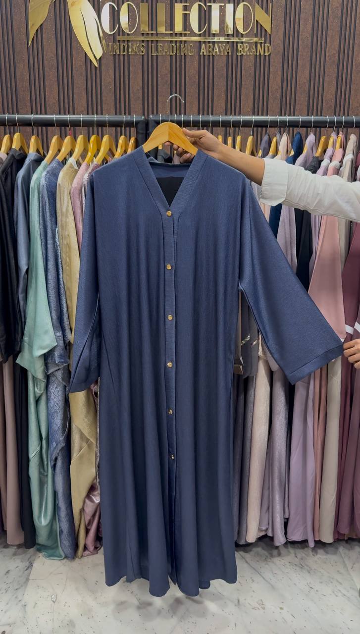 RAYHANA FRONT OPEN ABAYA | BLUE