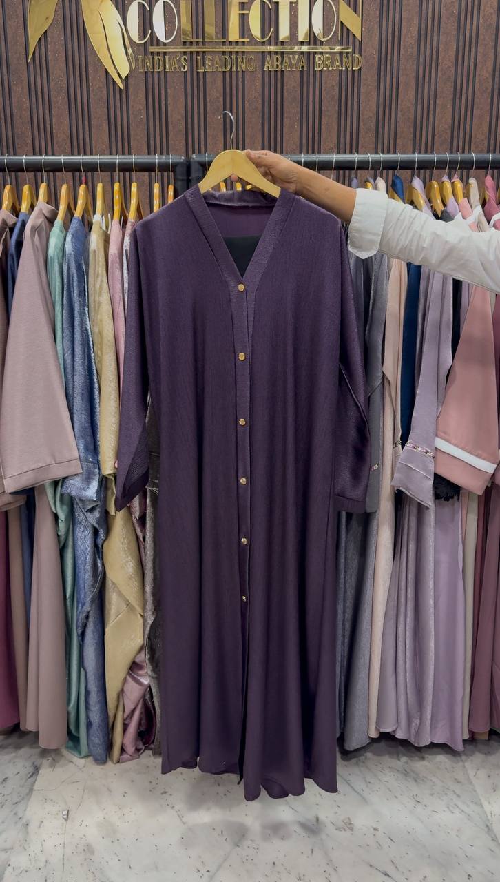 RAYHANA FRONT OPEN ABAYA | PURPLE
