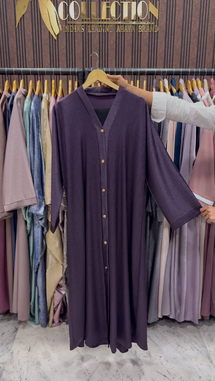 RAYHANA FRONT OPEN ABAYA | PURPLE