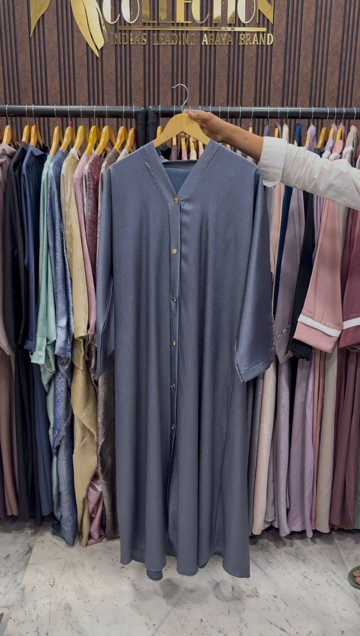 RAYHANA FRONT OPEN ABAYA | GRAY