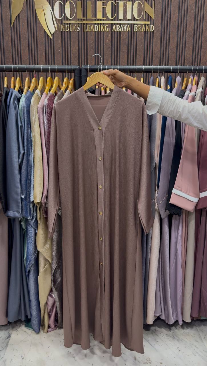 RAYHANA FRONT OPEN ABAYA | COFFEE