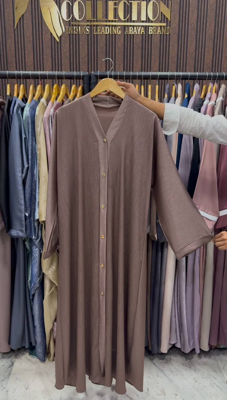 RAYHANA FRONT OPEN ABAYA | COFFEE