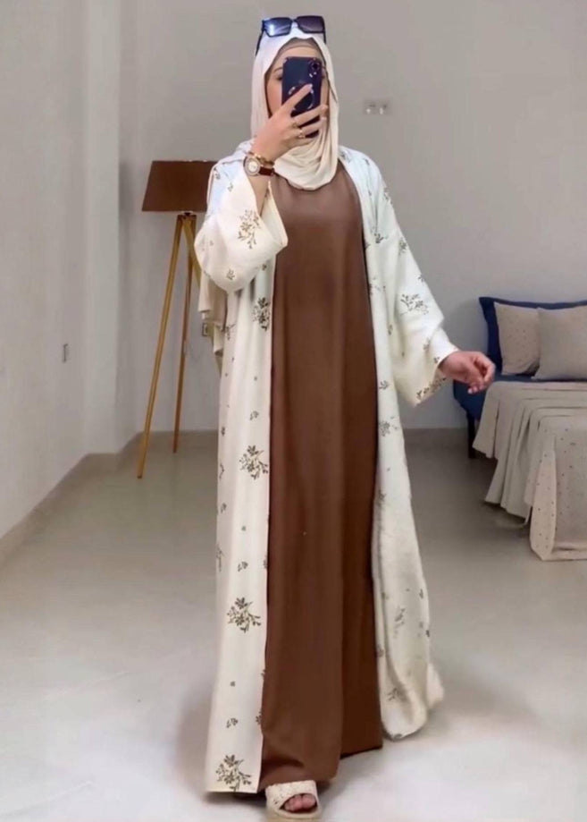 NURA DOUBLE SHRUG ABAYA | COPPER
