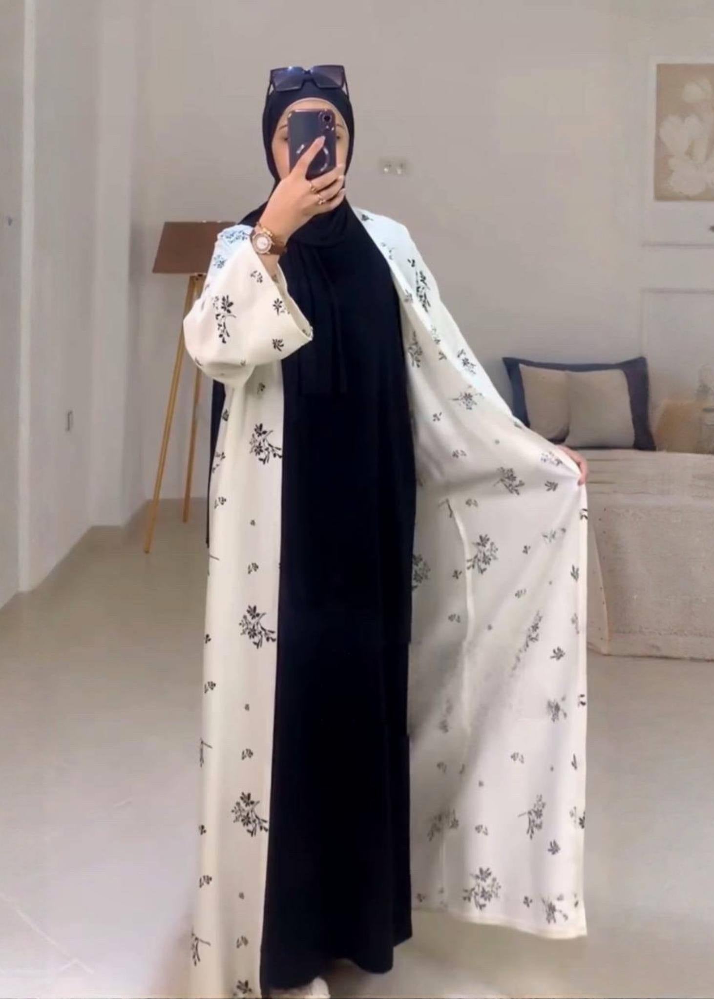 NURA DOUBLE SHRUG ABAYA | BLUE