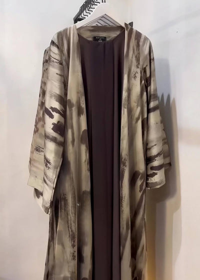 NURA DOUBLE SHRUG ABAYA | BROWN